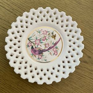 Vintage porcelain Sato Gordon peacock collection dish